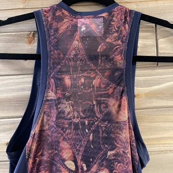 CALIA Limited Edition Navy Racerback Mesh Detail Athleisure Tank Top Women's XS - Picture 5 of 11